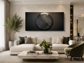 Hope illuminated relief artwork by Project X displayed in an elegant contemporary living room.