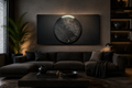 Hope (2026) displayed in a contemporary living room, showcasing the original handcrafted illuminated relief artwork by Project X in a realistic interior setting.