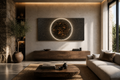 Trace of Time illuminated relief artwork by Project X displayed in a modern luxury interior.